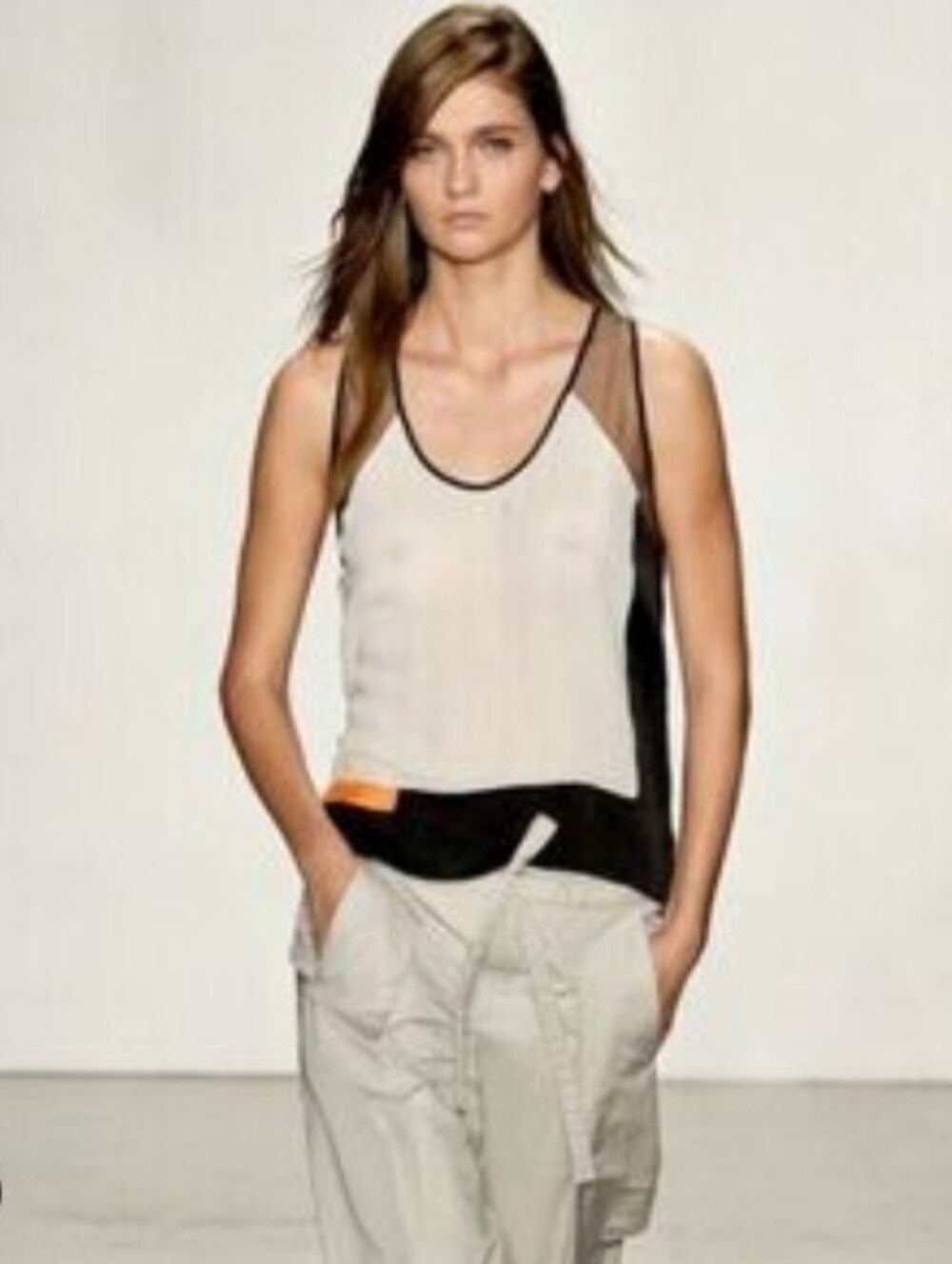 Helmut Lang Chroma Draped Colorblock Top Small